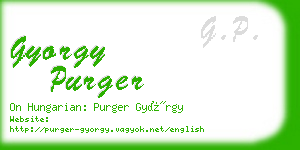 gyorgy purger business card
